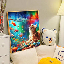 Load image into Gallery viewer, Diamond Painting - Full Round - Goldfish and Orange Cat (40*40CM)