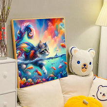 Load image into Gallery viewer, Diamond Painting - Full Round - Goldfish and colorful cat (40*40CM)