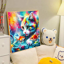Load image into Gallery viewer, Diamond Painting - Full Round - Goldfish and colorful cat (40*40CM)