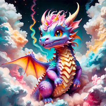Load image into Gallery viewer, Diamond Painting - Full Round - Colorful dragon in the mist (30*30CM)