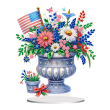 Load image into Gallery viewer, American Flag Special Shape Diamond Painting Desktop Ornament (Flower Vase 1)