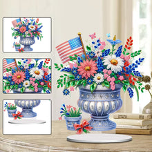 Load image into Gallery viewer, American Flag Special Shape Diamond Painting Desktop Ornament (Flower Vase 1)