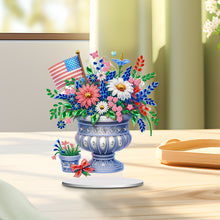 Load image into Gallery viewer, American Flag Special Shape Diamond Painting Desktop Ornament (Flower Vase 1)