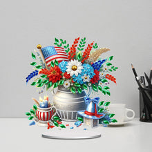 Load image into Gallery viewer, American Flag Special Shape Diamond Painting Desktop Ornament (Flower Vase 2)