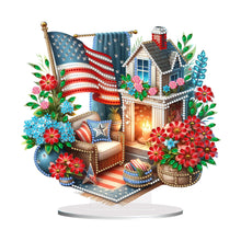 Load image into Gallery viewer, American Flag Special Shape Diamond Painting Desktop Home Ornament (House 3)