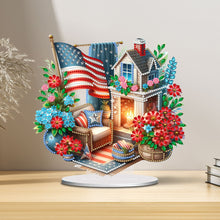 Load image into Gallery viewer, American Flag Special Shape Diamond Painting Desktop Home Ornament (House 3)