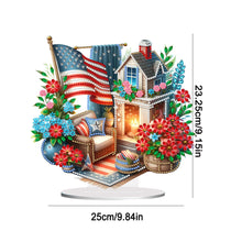 Load image into Gallery viewer, American Flag Special Shape Diamond Painting Desktop Home Ornament (House 3)