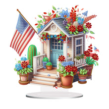 Load image into Gallery viewer, American Flag Special Shape Diamond Painting Desktop Home Ornament (House 4)