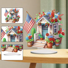 Load image into Gallery viewer, American Flag Special Shape Diamond Painting Desktop Home Ornament (House 4)
