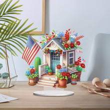 Load image into Gallery viewer, American Flag Special Shape Diamond Painting Desktop Home Ornament (House 4)