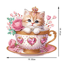 Load image into Gallery viewer, Special Shape Single-Side Cute Cat in Cup Desktop Diamond Art Kit for Home Decor