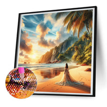 Load image into Gallery viewer, Diamond Painting - Full Round - Beach waves girl (30*30CM)