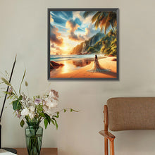 Load image into Gallery viewer, Diamond Painting - Full Round - Beach waves girl (30*30CM)