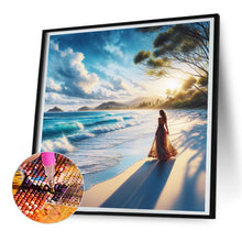 Load image into Gallery viewer, Diamond Painting - Full Round - Beach waves girl (30*30CM)