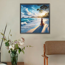 Load image into Gallery viewer, Diamond Painting - Full Round - Beach waves girl (30*30CM)