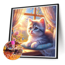 Load image into Gallery viewer, Diamond Painting - Full Round - Glowing cat by the window (30*30CM)
