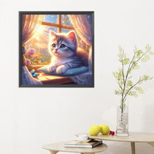 Load image into Gallery viewer, Diamond Painting - Full Round - Glowing cat by the window (30*30CM)