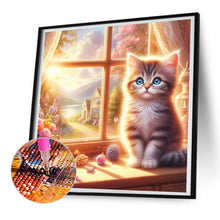 Load image into Gallery viewer, Diamond Painting - Full Round - Glowing cat by the window (30*30CM)