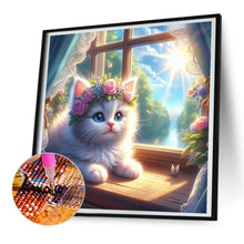 Load image into Gallery viewer, Diamond Painting - Full Round - Glowing cat by the window (30*30CM)