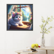 Load image into Gallery viewer, Diamond Painting - Full Round - Glowing cat by the window (30*30CM)
