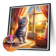 Load image into Gallery viewer, Diamond Painting - Full Round - Glowing cat by the window (30*30CM)