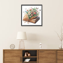 Load image into Gallery viewer, Diamond Painting - Partial Special Shaped - flowers in books (30*30CM)