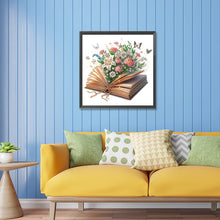 Load image into Gallery viewer, Diamond Painting - Partial Special Shaped - flowers in books (30*30CM)