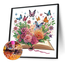 Load image into Gallery viewer, Diamond Painting - Partial Special Shaped - flowers in books (30*30CM)