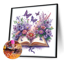 Load image into Gallery viewer, Diamond Painting - Partial Special Shaped - flowers in books (30*30CM)