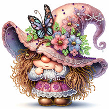 Load image into Gallery viewer, Diamond Painting - Partial Special Shaped - spring butterfly gnome (30*30CM)