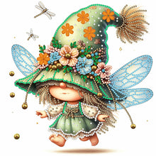 Load image into Gallery viewer, Diamond Painting - Partial Special Shaped - spring dragonfly gnome (30*30CM)