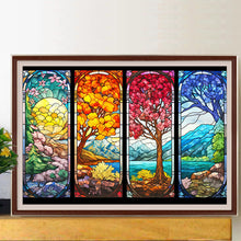 Load image into Gallery viewer, Diamond Painting - Full Round - glass art four seasons tree (60*40CM)