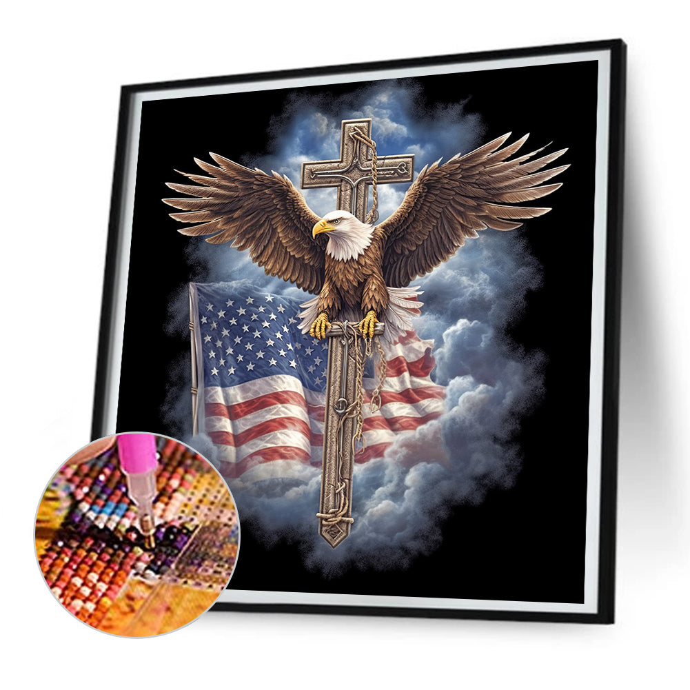Diamond Painting - Full Round - American Eagle Cross (30*30CM)