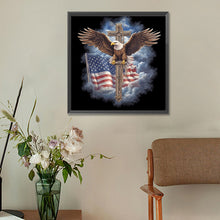 Load image into Gallery viewer, Diamond Painting - Full Round - American Eagle Cross (30*30CM)