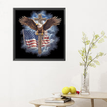 Load image into Gallery viewer, Diamond Painting - Full Round - American Eagle Cross (30*30CM)