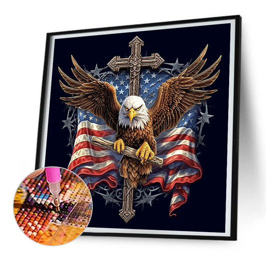 Diamond Painting - Full Round - American Eagle Cross (30*30CM)