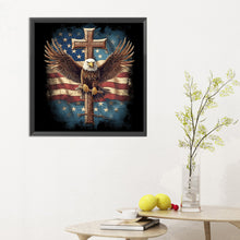 Load image into Gallery viewer, Diamond Painting - Full Round - American Eagle Cross (30*30CM)