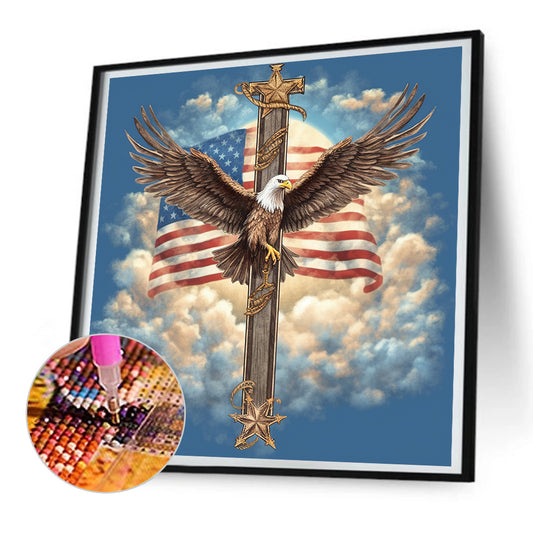Diamond Painting - Full Round - American Eagle Cross (30*30CM)