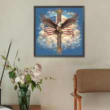 Load image into Gallery viewer, Diamond Painting - Full Round - American Eagle Cross (30*30CM)