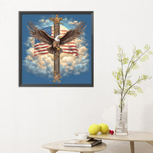 Load image into Gallery viewer, Diamond Painting - Full Round - American Eagle Cross (30*30CM)