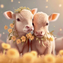 Load image into Gallery viewer, Diamond Painting - Full Round - two calves (30*30CM)