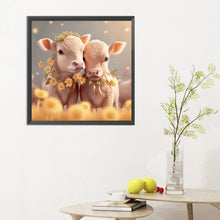 Load image into Gallery viewer, Diamond Painting - Full Round - two calves (30*30CM)