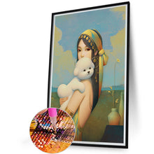 Load image into Gallery viewer, AB Diamond Painting - Full Round - girl holding puppy (40*60CM)