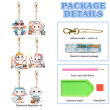 Load image into Gallery viewer, 6 Pcs Double Side Speicial Shape Dragon Diamond Painting Keychain for Home Decor