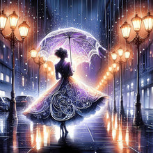 Load image into Gallery viewer, Diamond Painting - Full Round - Girl under the rain at dusk (30*30CM)
