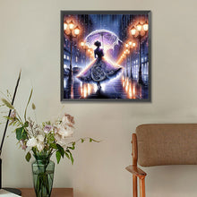 Load image into Gallery viewer, Diamond Painting - Full Round - Girl under the rain at dusk (30*30CM)