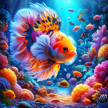Load image into Gallery viewer, Diamond Painting - Full Square - Black Spotted Betta (30*30CM)