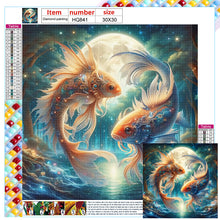 Load image into Gallery viewer, Diamond Painting - Full Square - Goldfish under the moon (30*30CM)