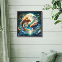 Load image into Gallery viewer, Diamond Painting - Full Square - Goldfish under the moon (30*30CM)