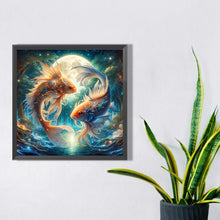 Load image into Gallery viewer, Diamond Painting - Full Square - Goldfish under the moon (30*30CM)